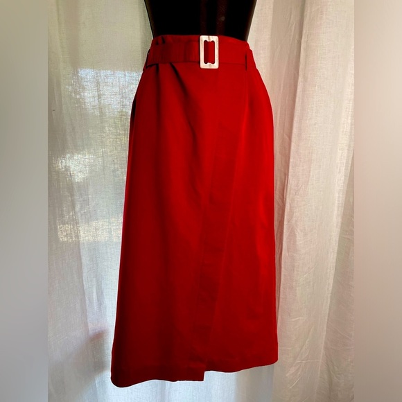 ✨ Authentic Vintage ✨ 70s Velveteen Wrap High Waist Skirt w/  Belt - Picture 3 of 10